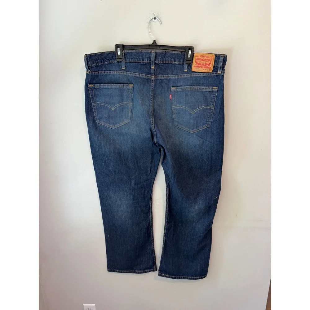 Levis 527 Slim Bootcut Jeans Mens 44x30 Dark Wash WaterLess Denim Blue 527-0539
